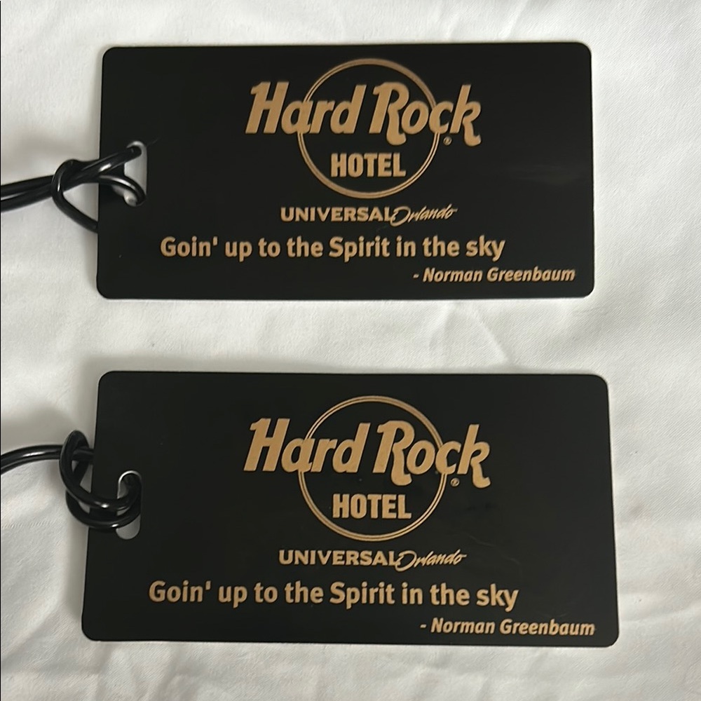 2 Hard Rock Hotel Universal Orlando Black Luggage Tags